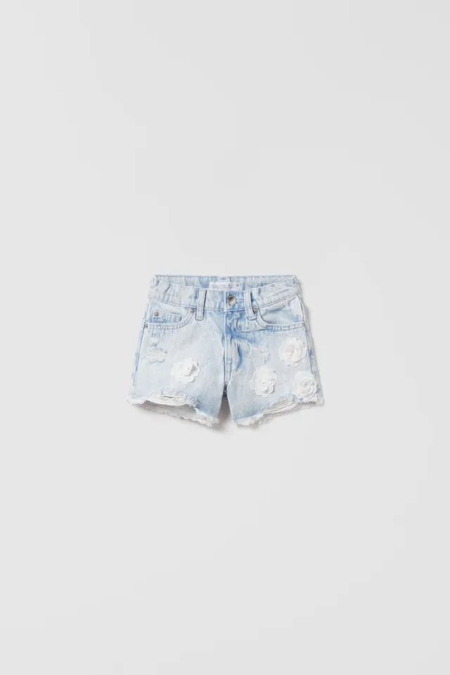 Best * Zara Crochet Denim Shorts Blue