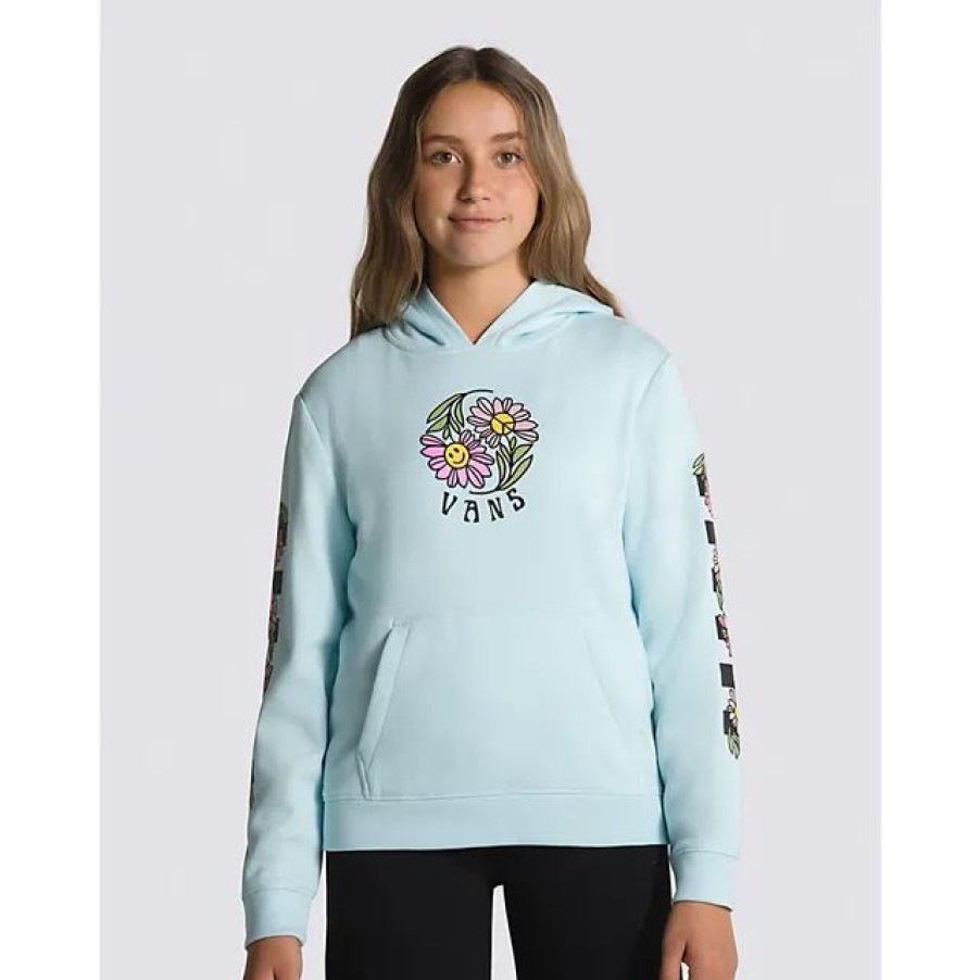 Hot * Vans Kids Elevated Minds Boyfriend Pullover Hoodie Blue Glow