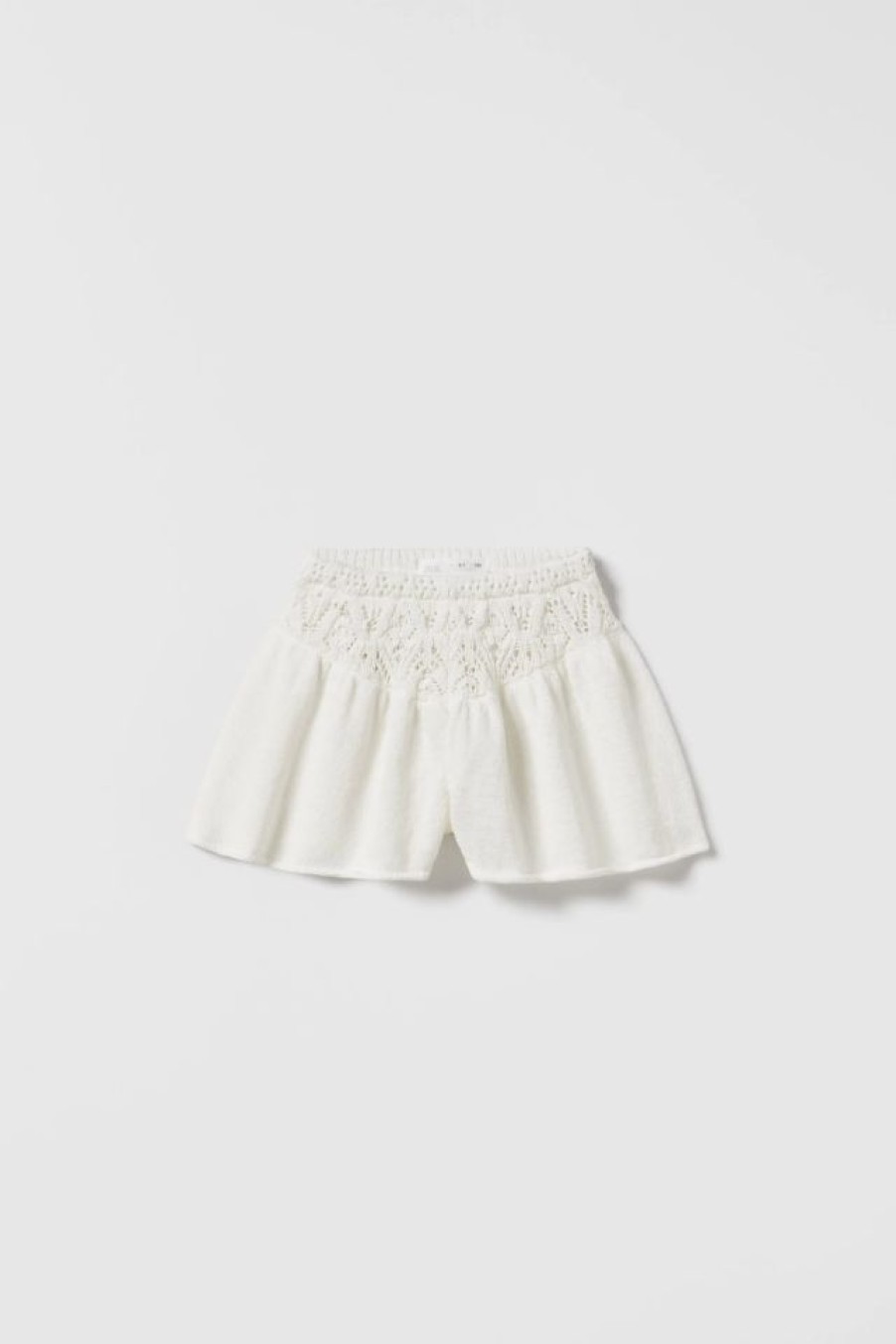 Best * Zara Full Cut Pointelle Yoke Knit Shorts