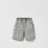 Online * Zara Flowy Washed Denim Shorts