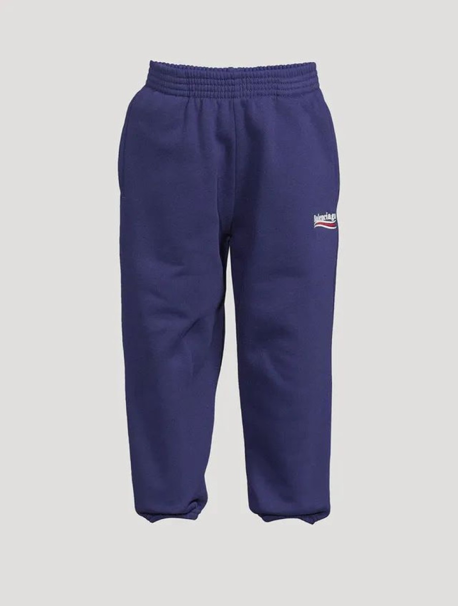 Online * Balenciaga Kids Political Campaign Cotton Sweatpants Pacifique