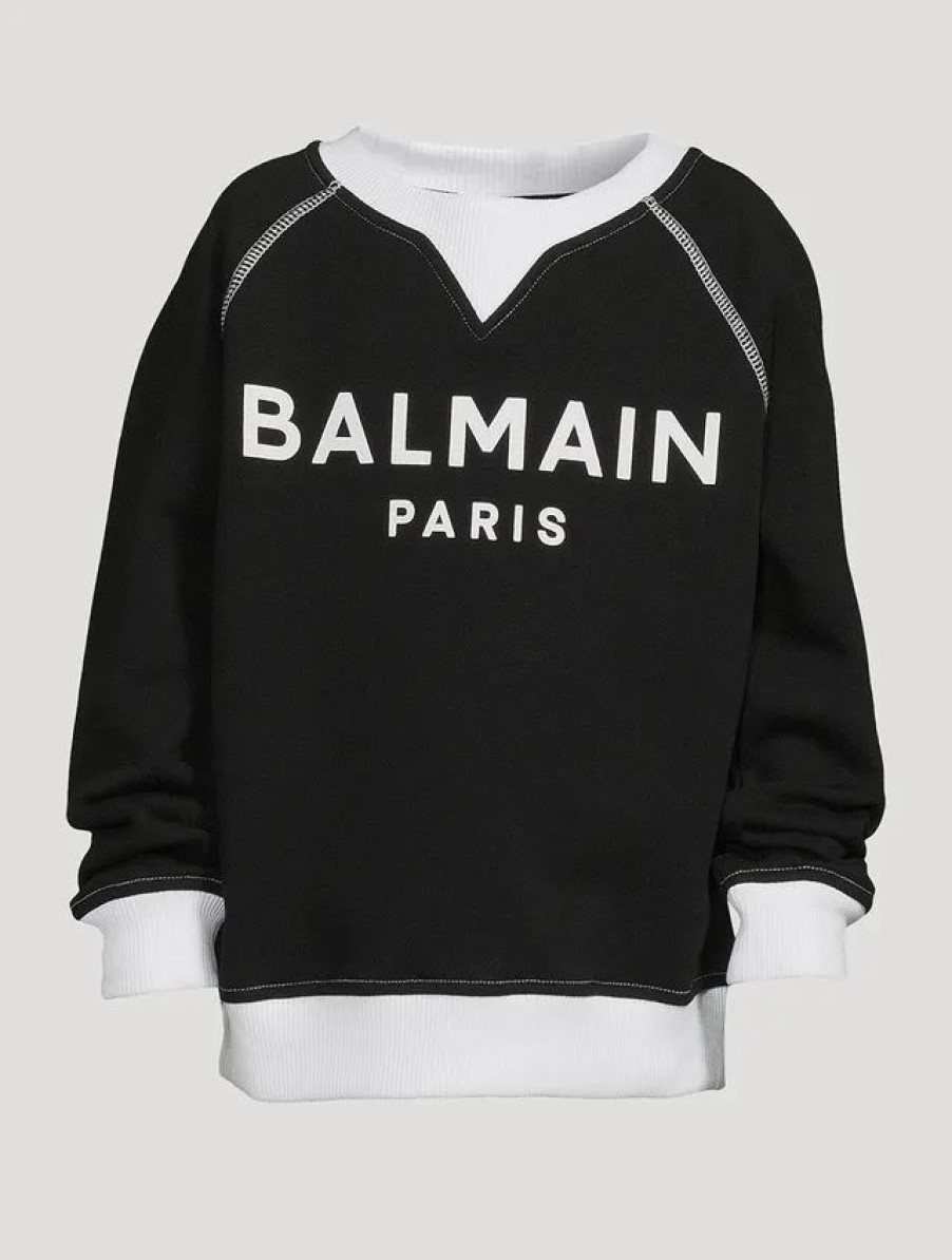 New * Balmain Kids Cotton Logo Sweatshirt