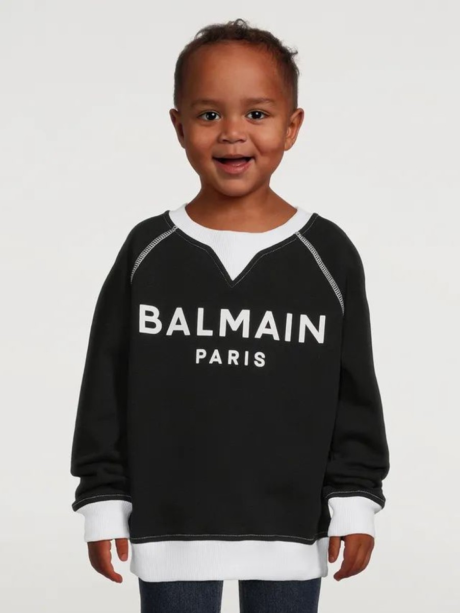 New * Balmain Kids Cotton Logo Sweatshirt