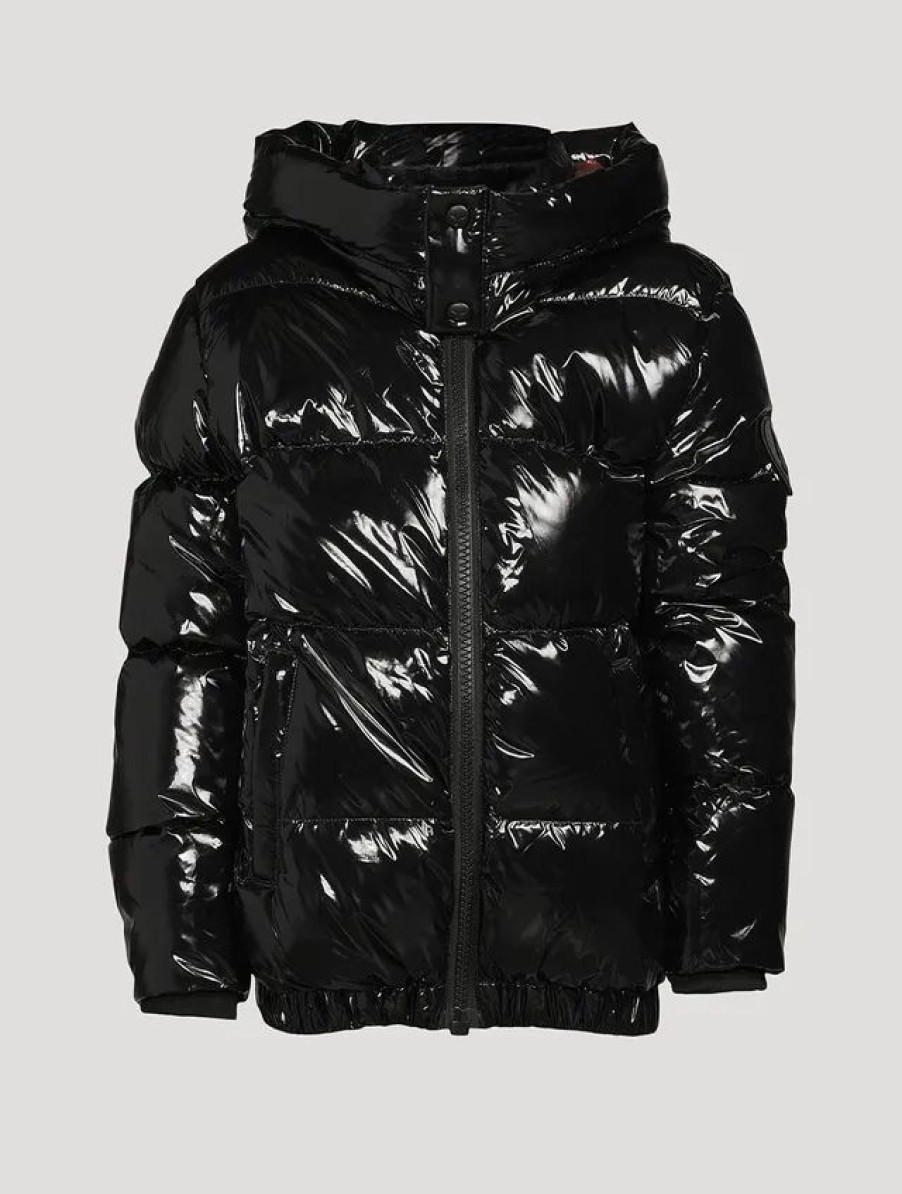 Hot * Moose Knuckles Kids Voisey Nylon Down Jacket Black