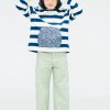 Wholesale * Zara Striped And Floral Sweatshirt Limited Edition Blue / White