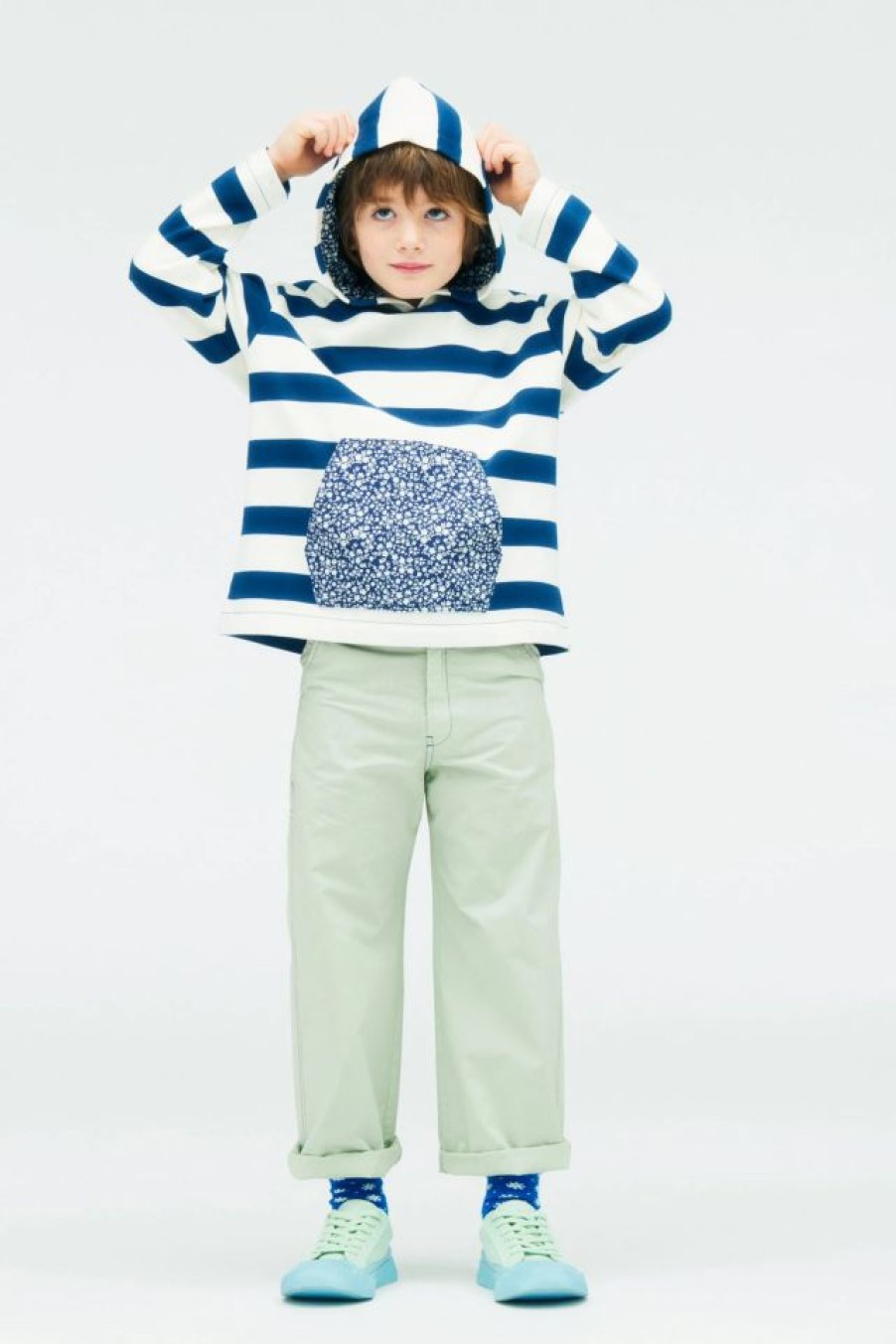 Wholesale * Zara Striped And Floral Sweatshirt Limited Edition Blue / White