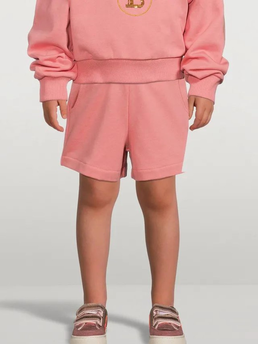 Online * Balmain Kids Cotton Sweat Shorts Pink