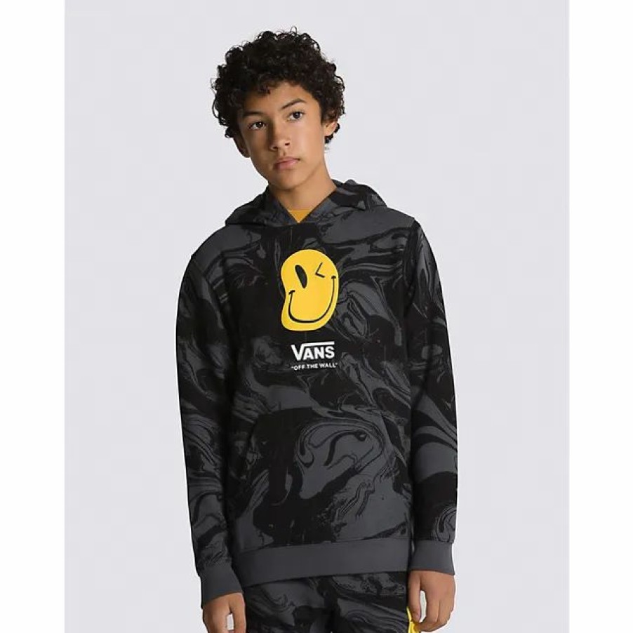 New * Vans Kids Marble Pullover Hoodie Black