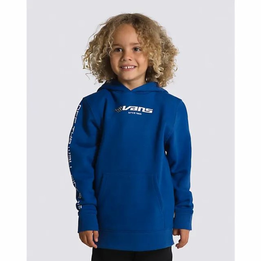 Online * Vans Little Kids Reflective Checkerboard Flame Pullover Hoodie True Blue