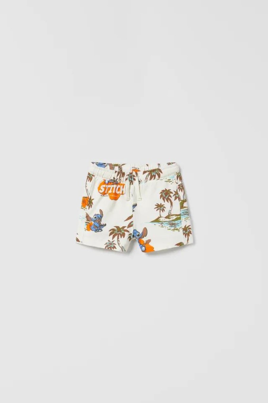 Clearance * Zara Lilo & Stitch Disney Shorts Ecru