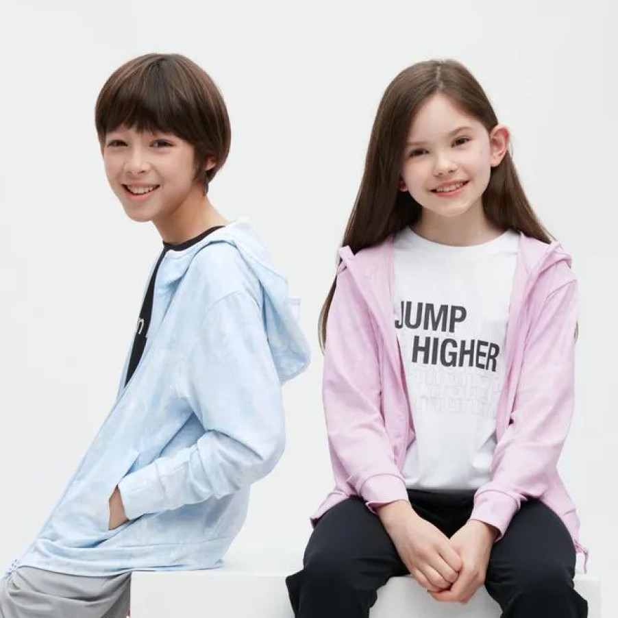 New * Uniqlo Kids Airism Uv Protection Mesh Hoodie