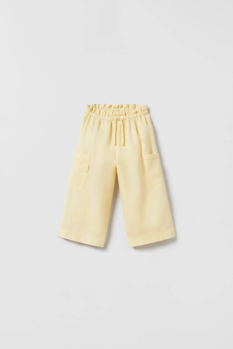 Best * Zara Cargo Culottes Light Yellow