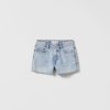 Best * Zara Heart Denim Shorts Blue