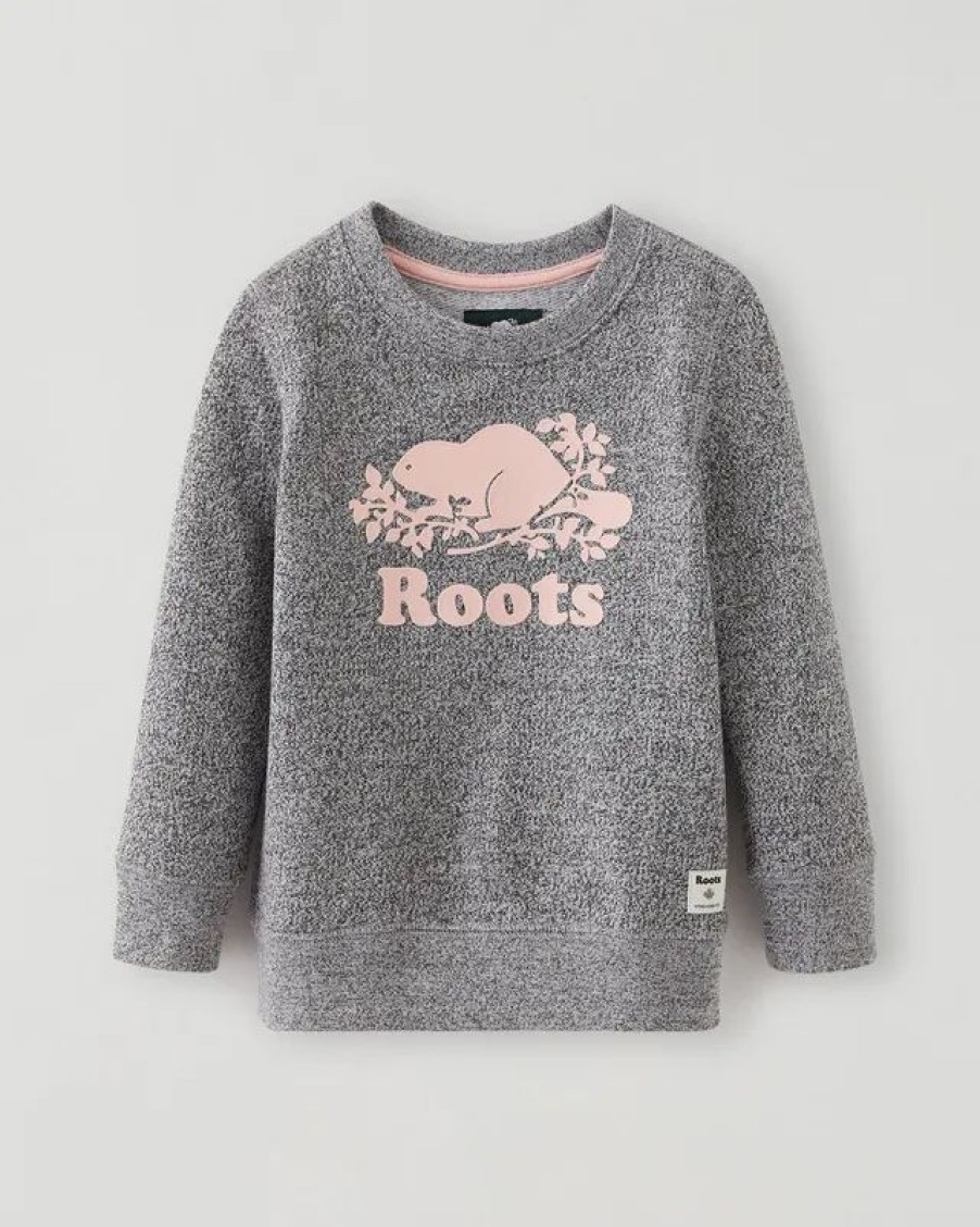 Wholesale * Roots Toddler Organic Original Crew Sweatshirt Salt & Pepper