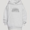 New * Balenciaga Kids Fashion Institute Hoodie Light Heather Grey, Black