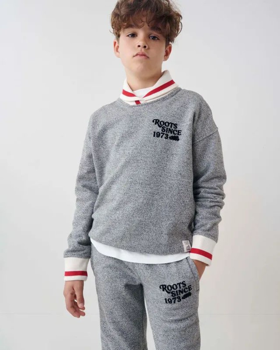 Wholesale * Roots Kids Cabin Shawl Collar Sweatshirt Grey Oat Pepper