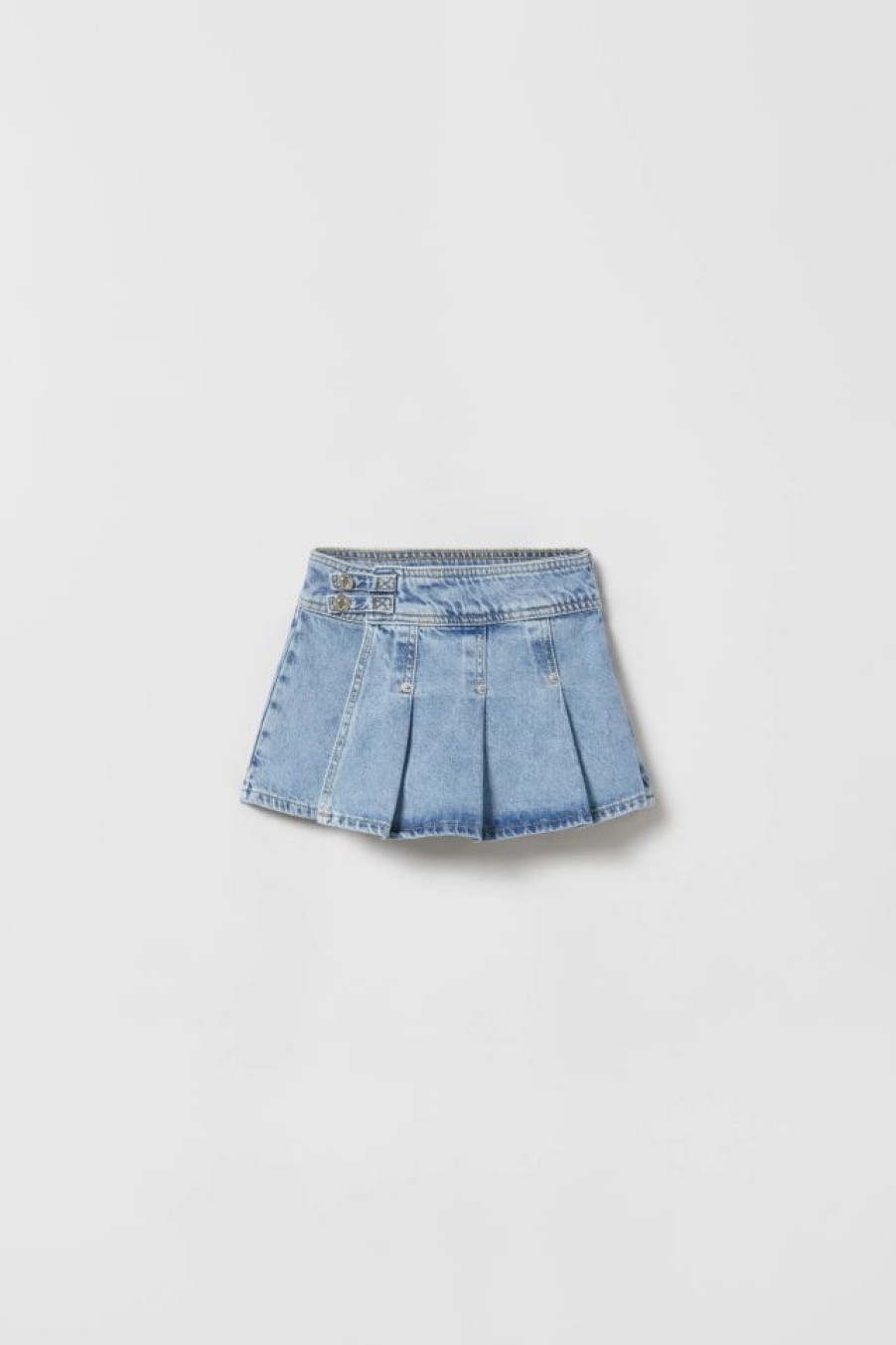 Wholesale * Zara Pleated Denim Skort Blue