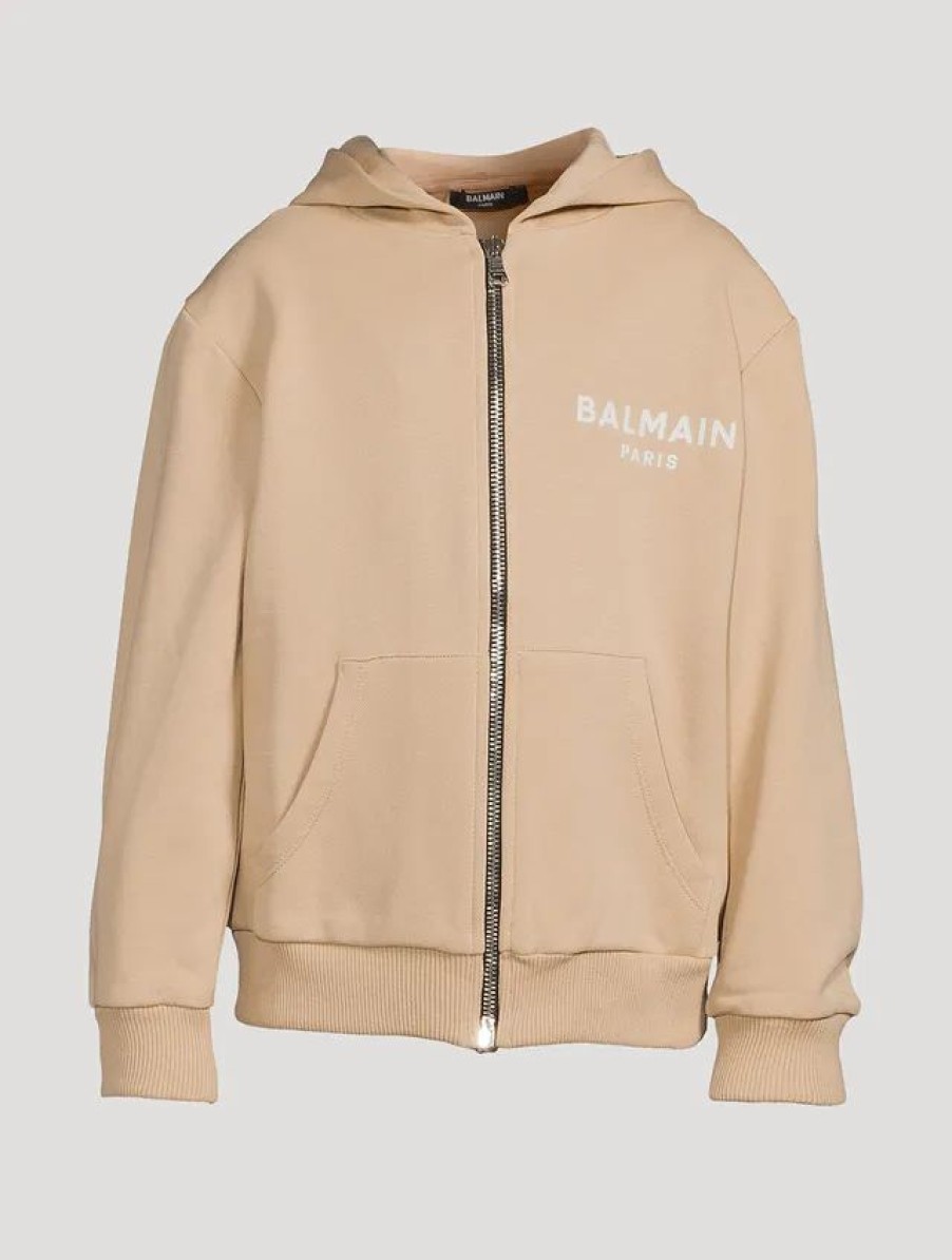 Online * Balmain Kids Cotton Zip Hoodie