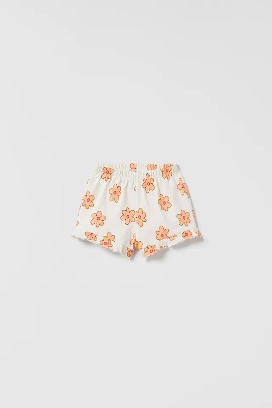 Hot * Zara Mixed Ruffled Lemon Shorts